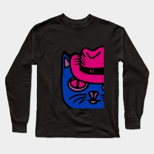 Cat in bisexual pride colors Long Sleeve T-Shirt